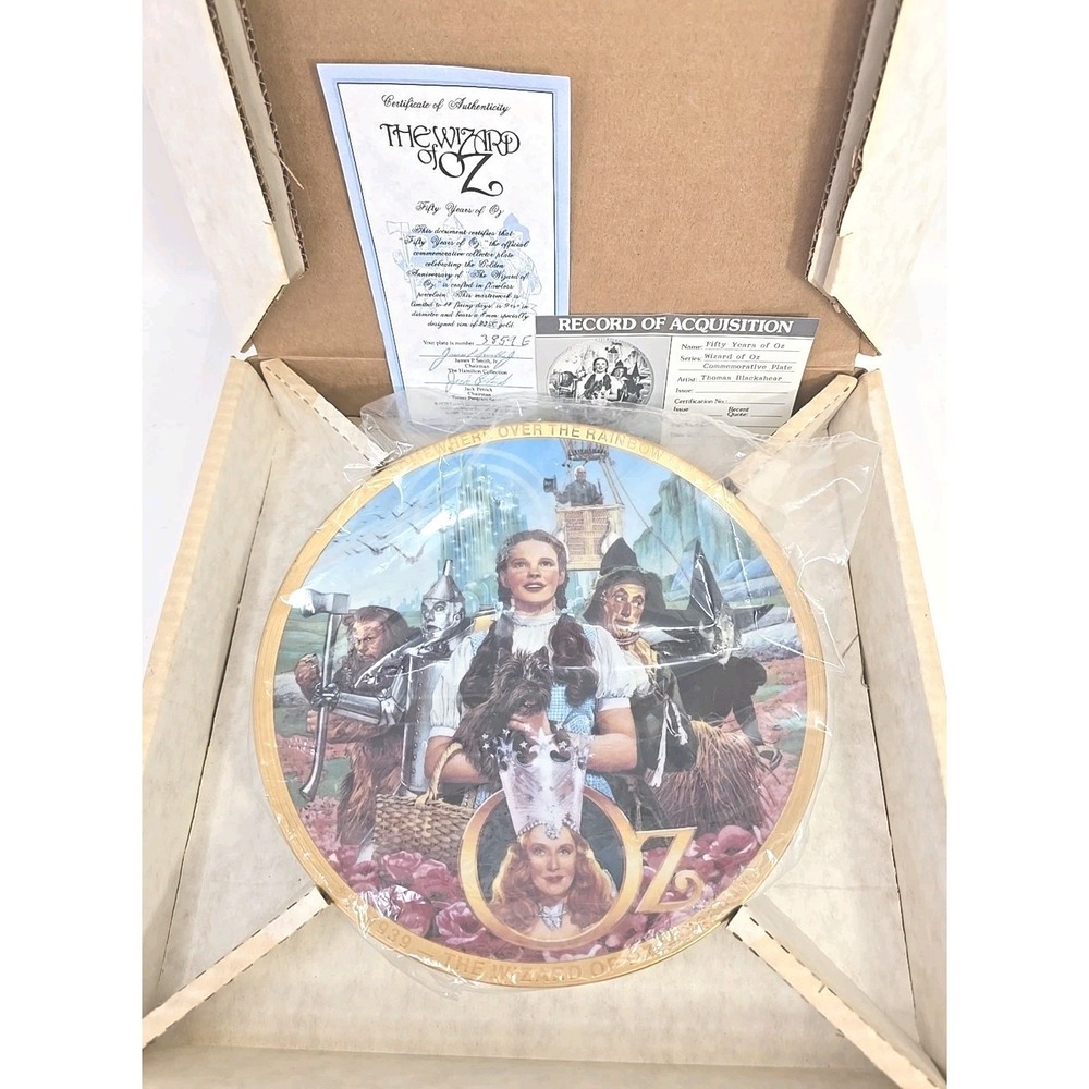 Wizard of Oz 50th Anniversary Collector Plate‎ Hamilton Collection w/ COA U285